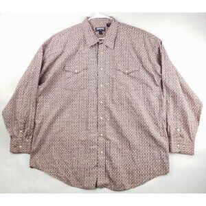 Panhandle Shirt Mens 2XL Black Red Long Sleeve 100% Cotton Western Pearl Snap